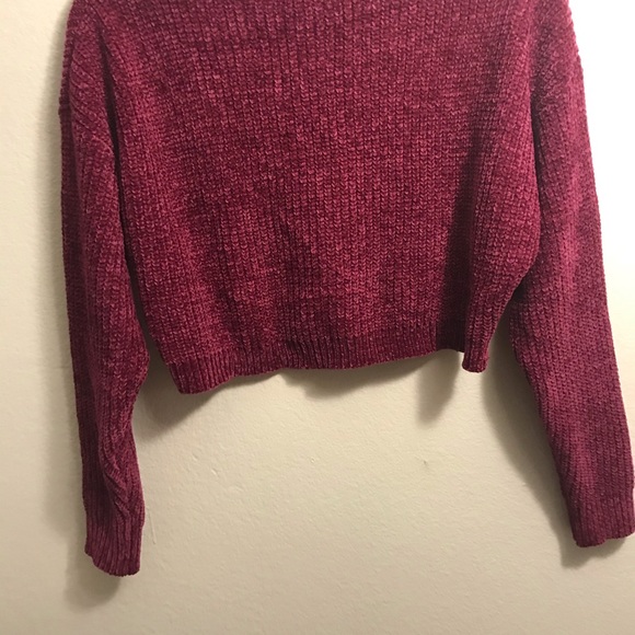 NWT🎈LF crop chenille burgundy sweater - Picture 4 of 5